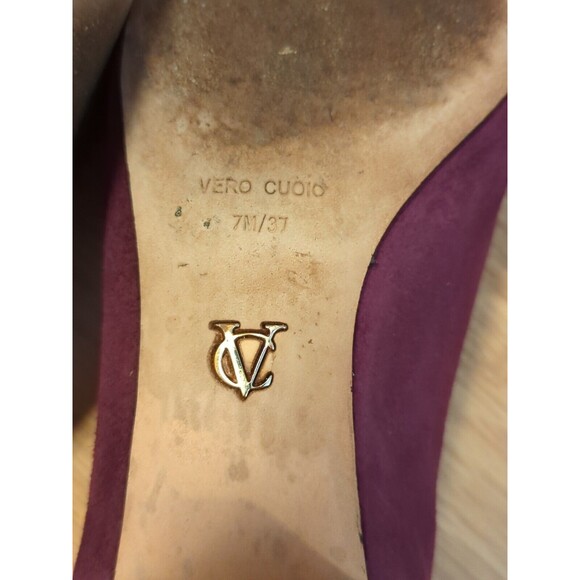 VC Signature Nancy Shoes Womens 7M Purple Suede Leather Tassels Heels - Picture 9 of 11